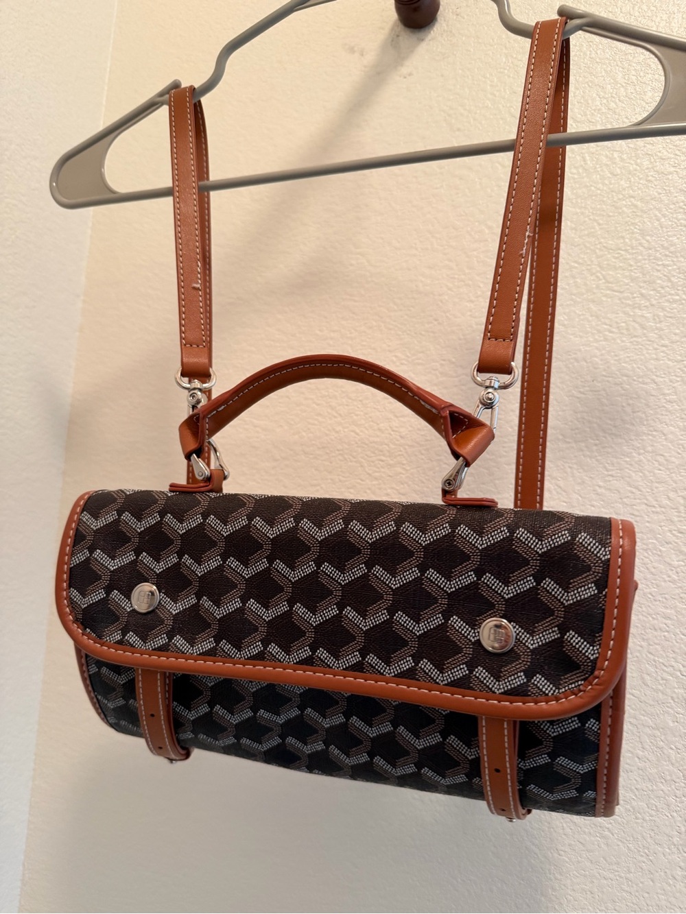 EMO Foldable Faux Leather Travel Shopper Tote Shoulder Bag Dust Bag